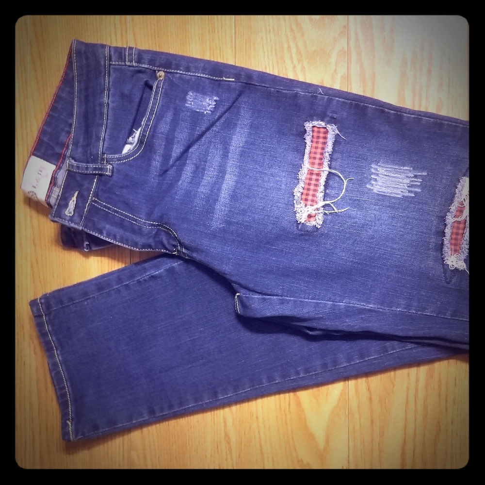 L&B Buffalo Plaid Jeans - Sz 10